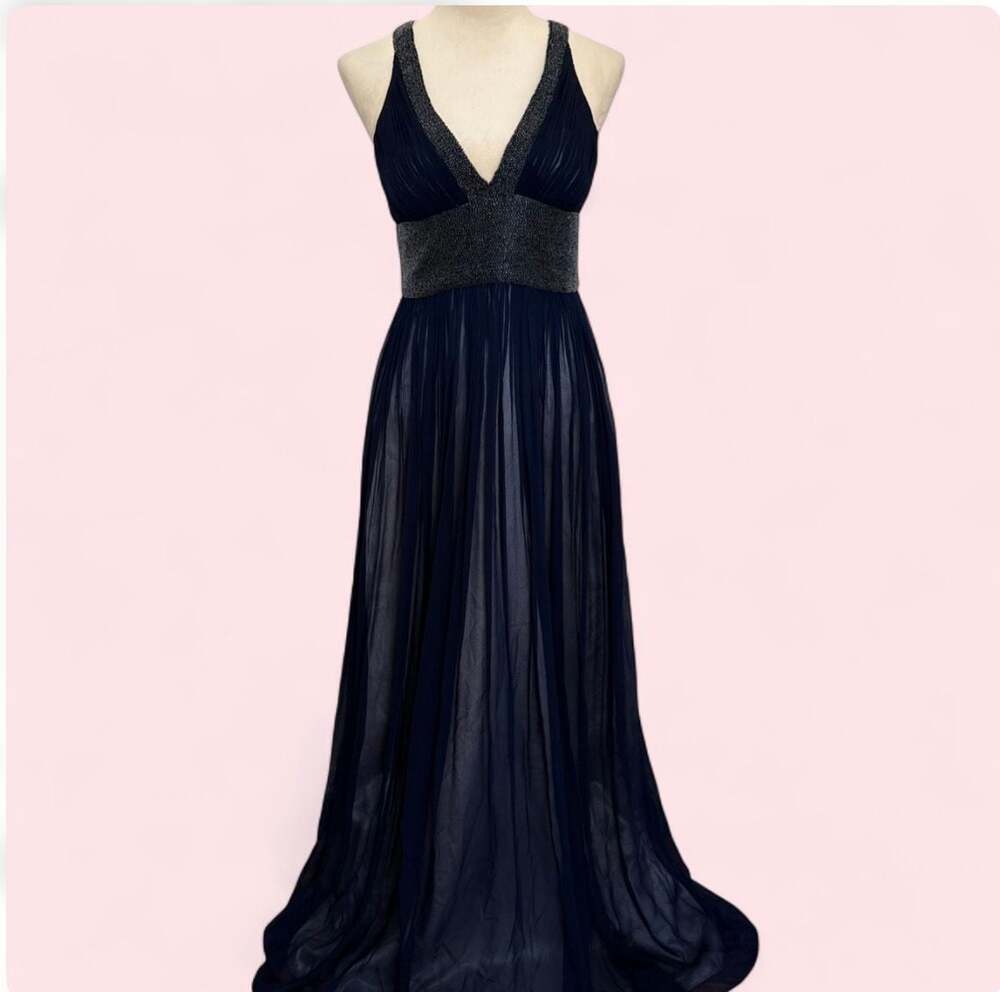 Silk maxi dress Adrianna Papell Blue size 8 US in Silk - 50225556,